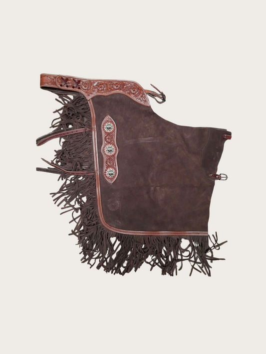 Western Chink Chaps mit Conchos aus Wildleder braun