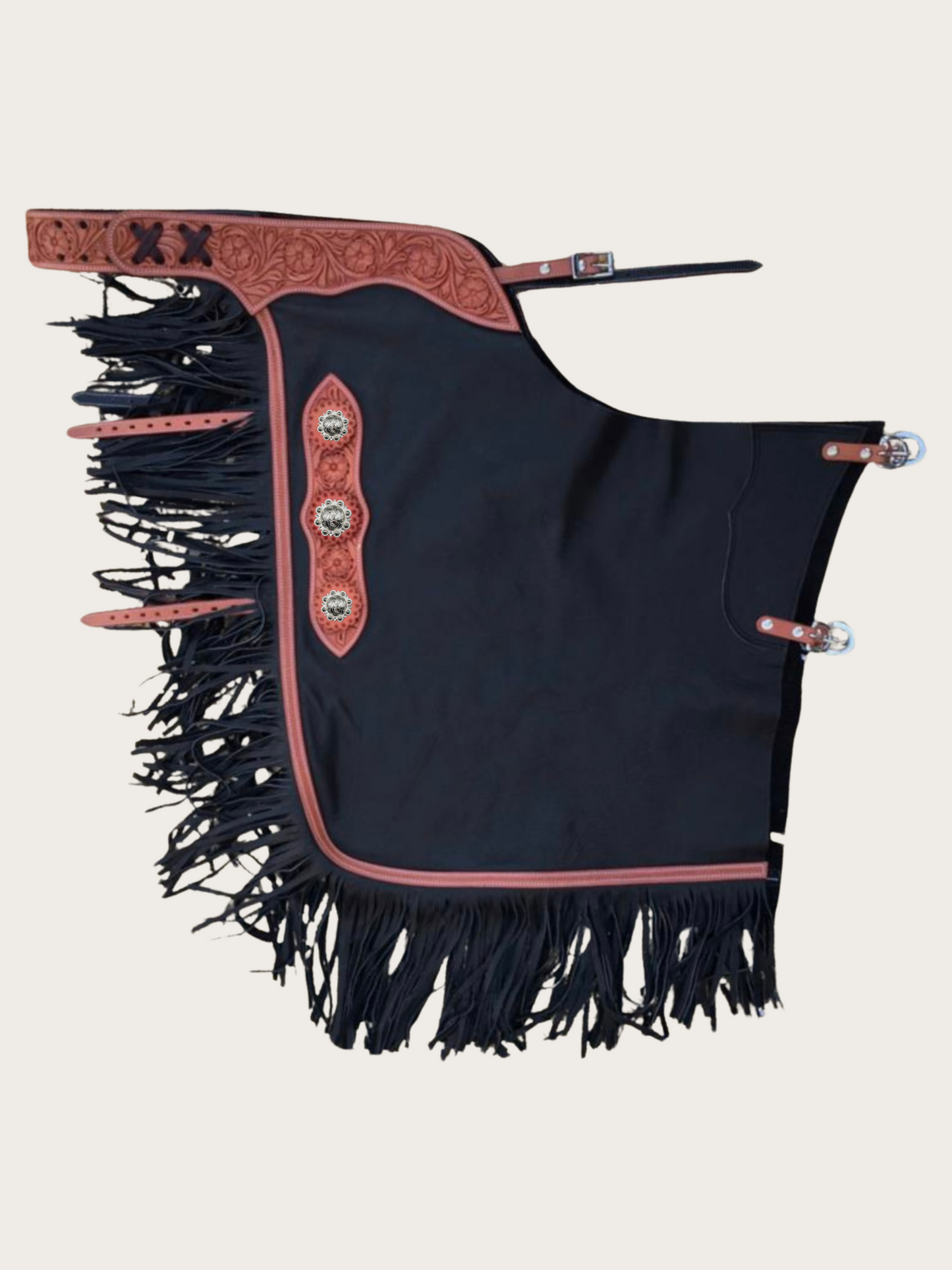 Western Chink Chaps GLATTLEDER mit Conchos