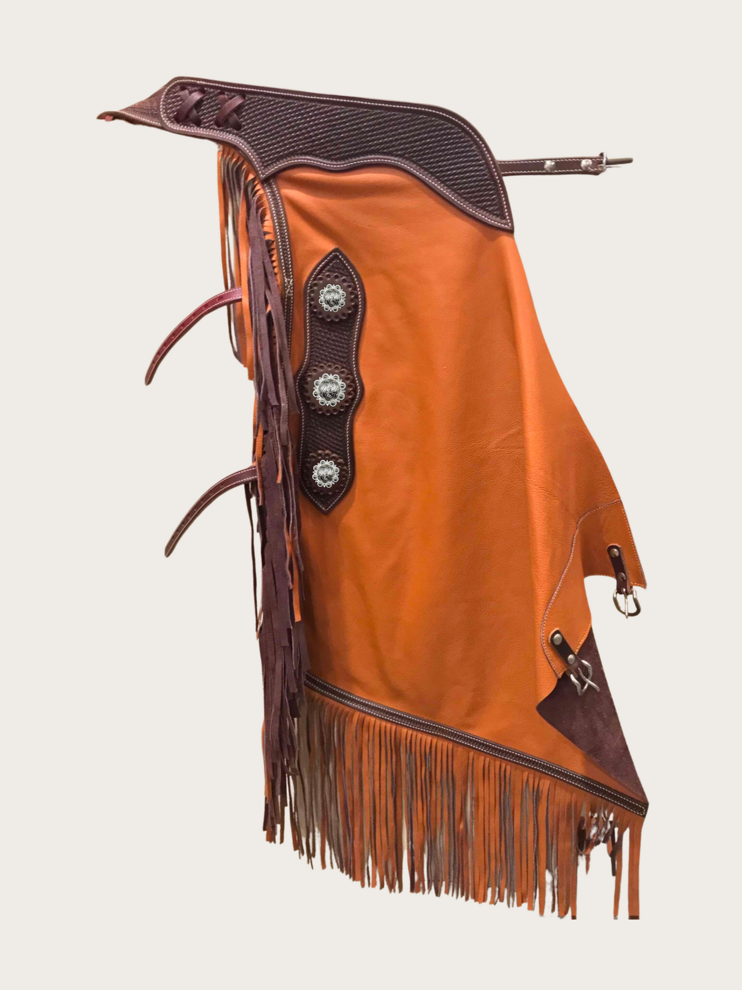 Western Chink Chaps GLATTLEDER mit Conchos