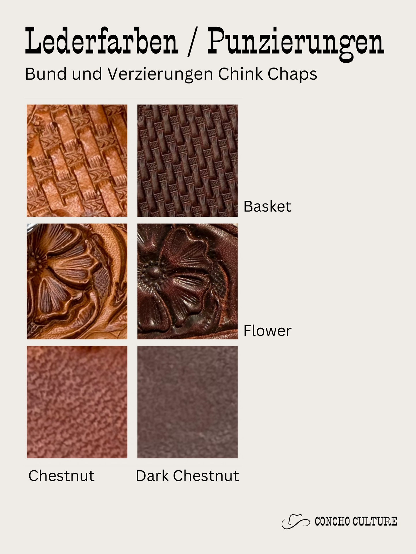 Western Chink Chaps GLATTLEDER mit Conchos